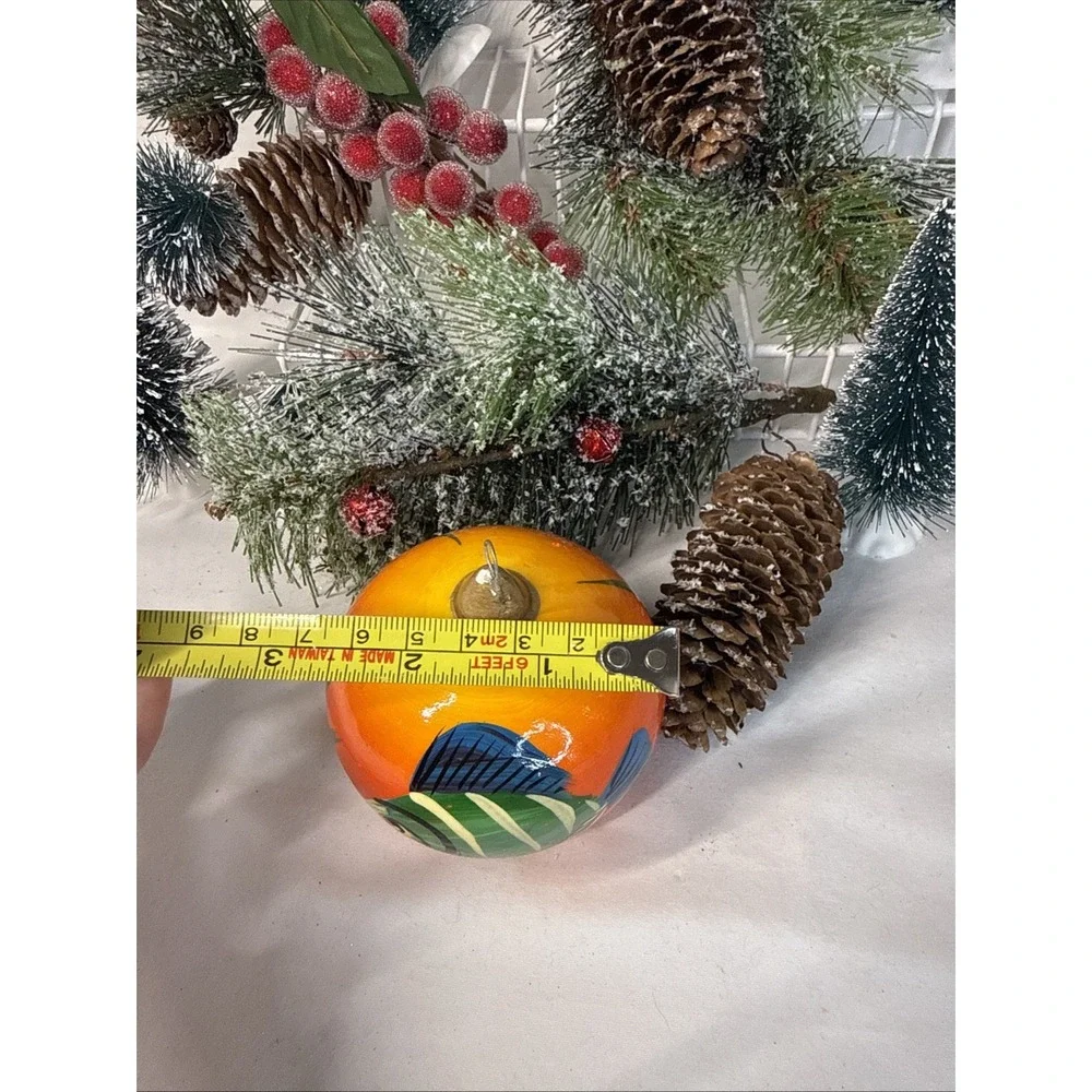 Hand Painted Wooden Fish Christmas Ornament from Mexico
